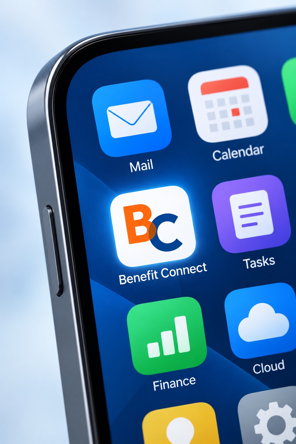 The Benefit Connect app icon on a phone home screen, ready to open